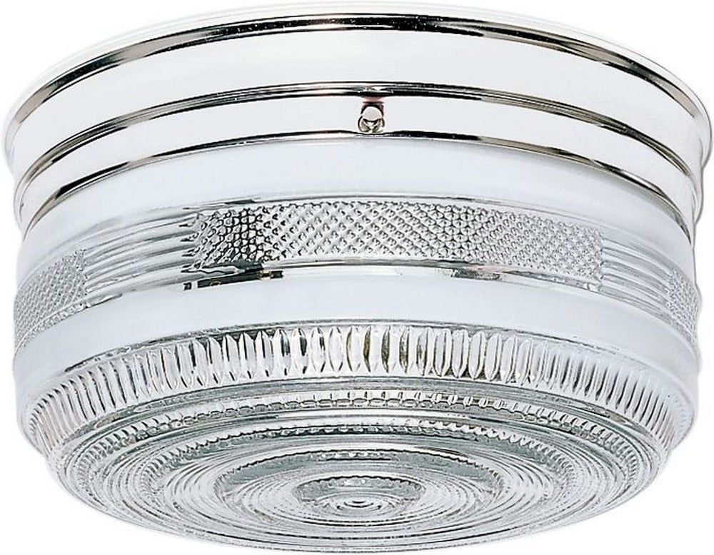 Elegant Crystal Drum 10" Flush Mount Ceiling Light in Polished Chrome