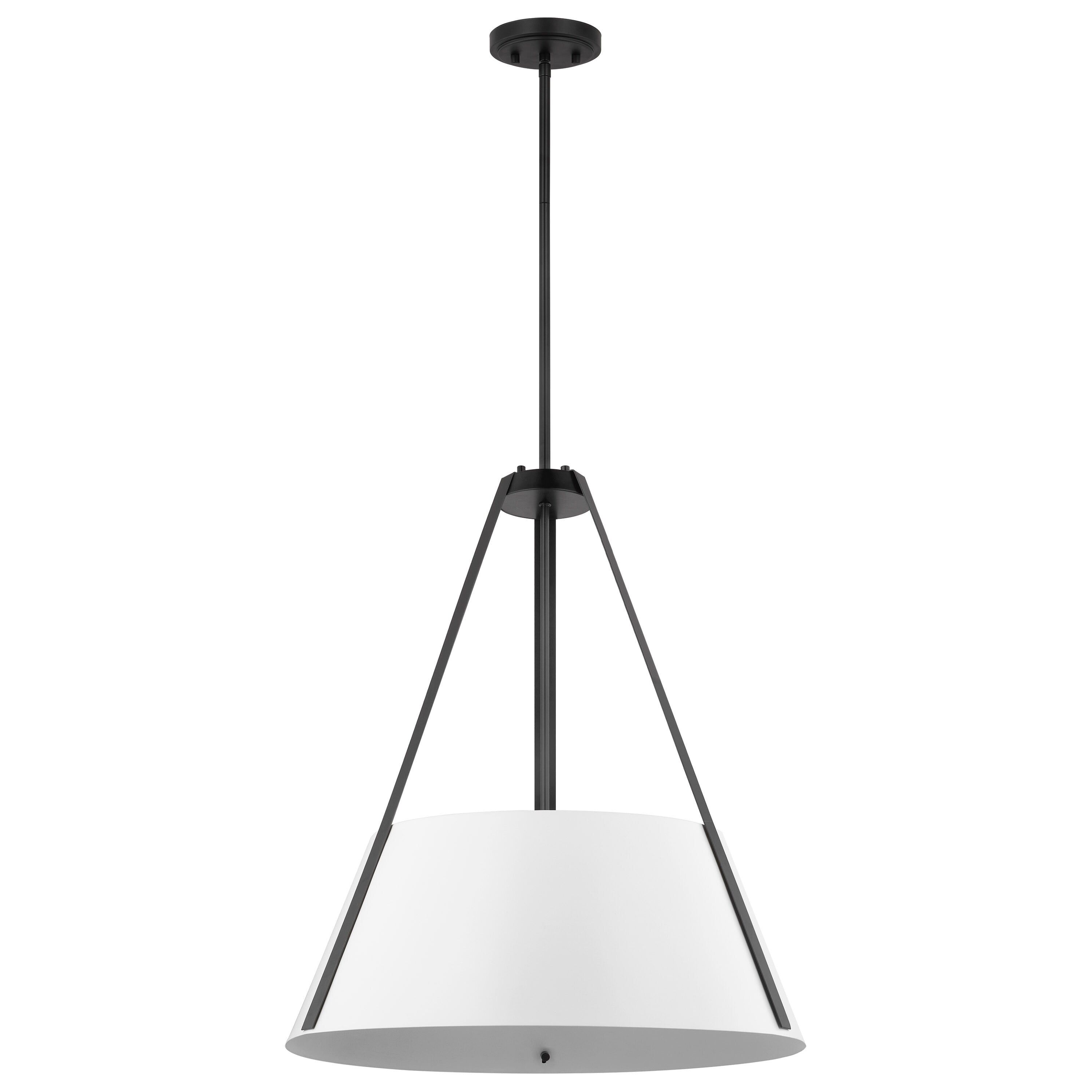 Brewster 22" Black & White Metal Drum Pendant Light