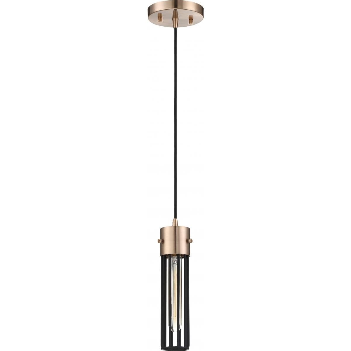 Copper Matte Black 11" Glass Pendant Light