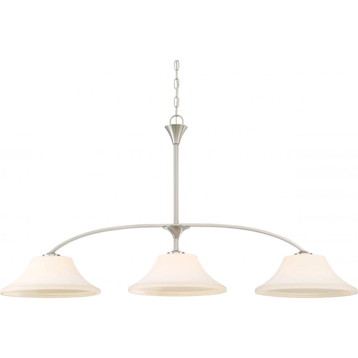 Fawn Brushed Nickel 48.5" Glass 3-Light Island Pendant