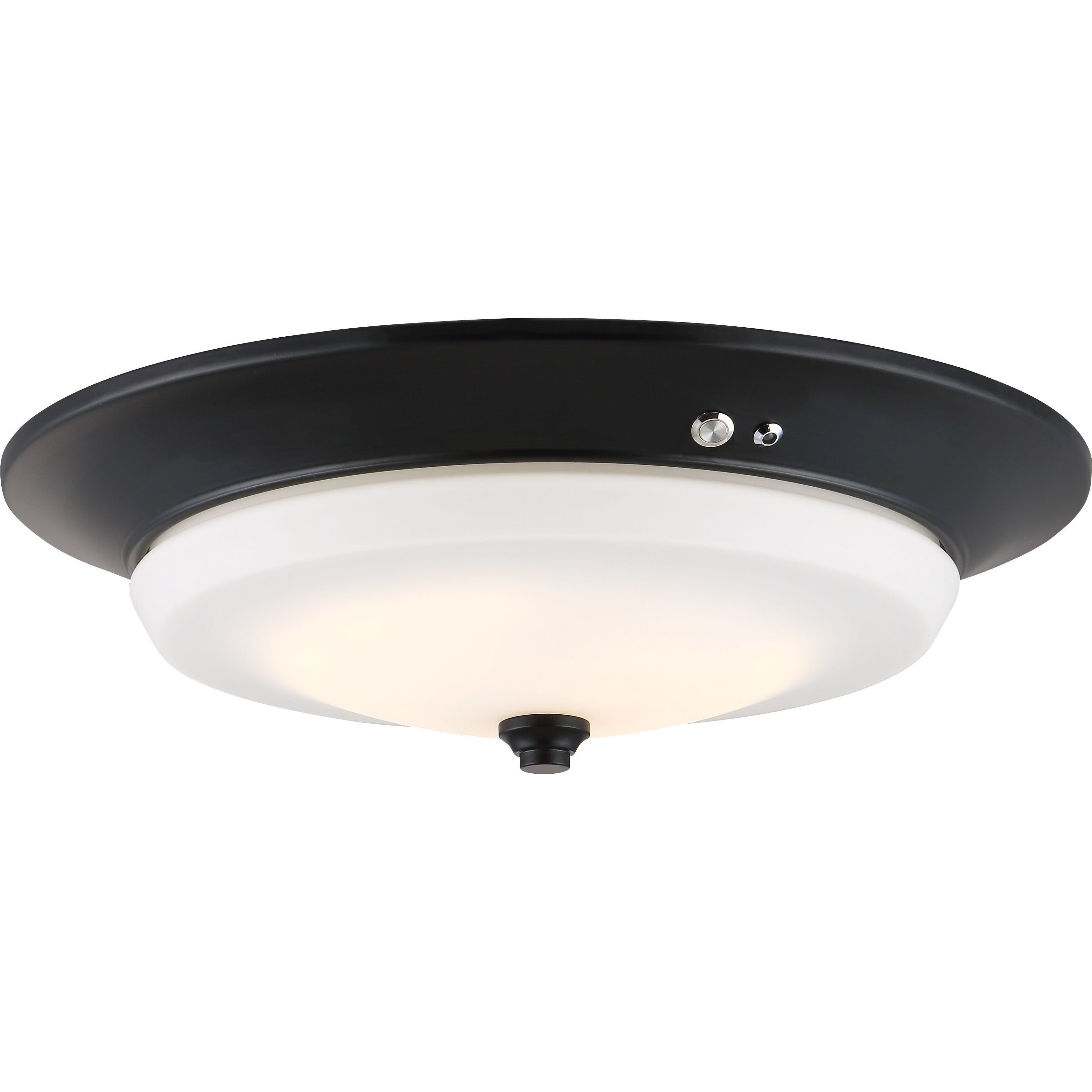 Aged Bronze 15" Glass LED Flush Mount Light