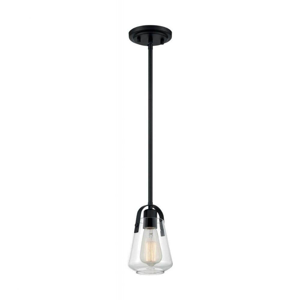 Matte Black Glass Mini Pendant Light