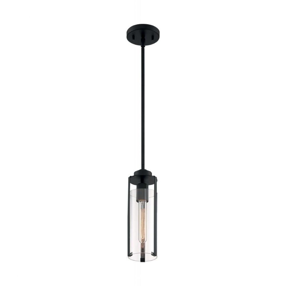 Marina Modern Mini Pendant Light in Matte Black with Clear Glass