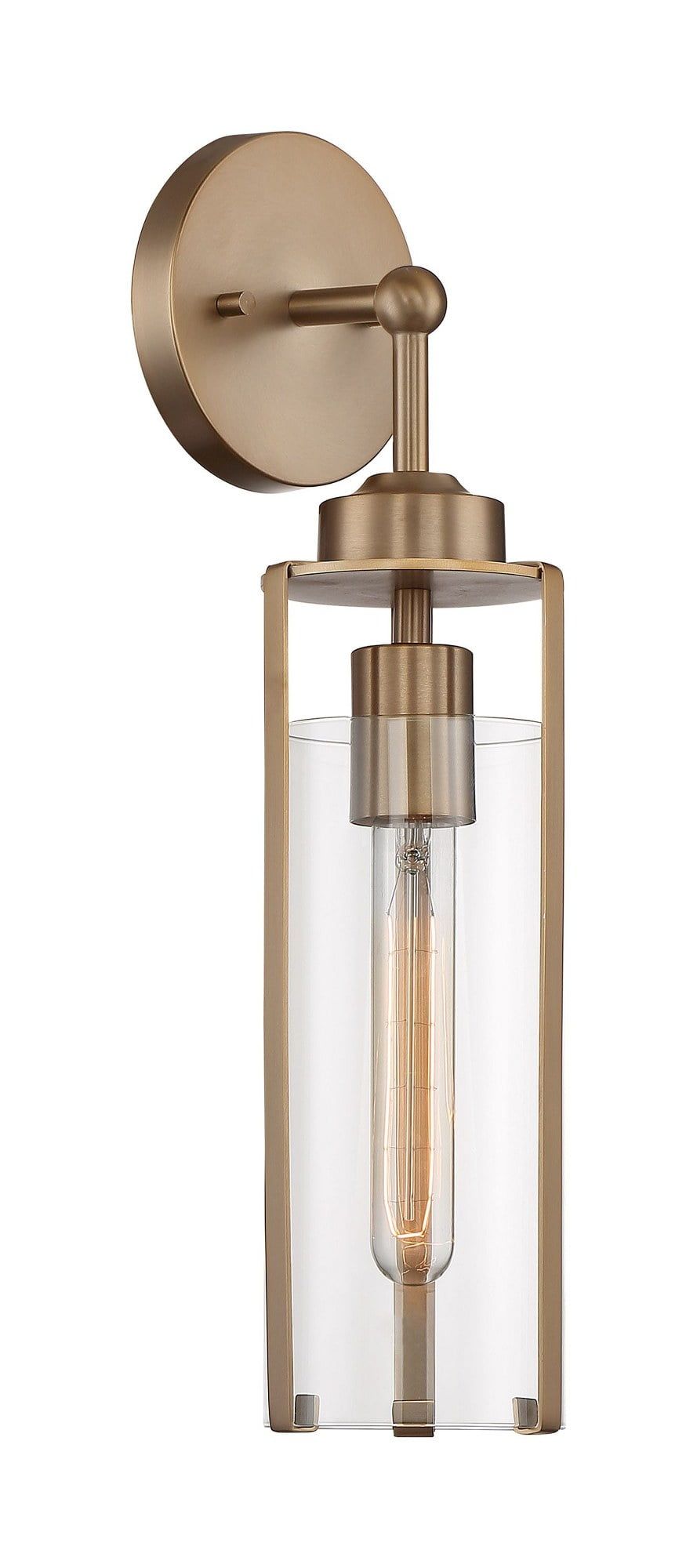 Marina Cylinder Dimmable Wall Sconce in Burnished Brass