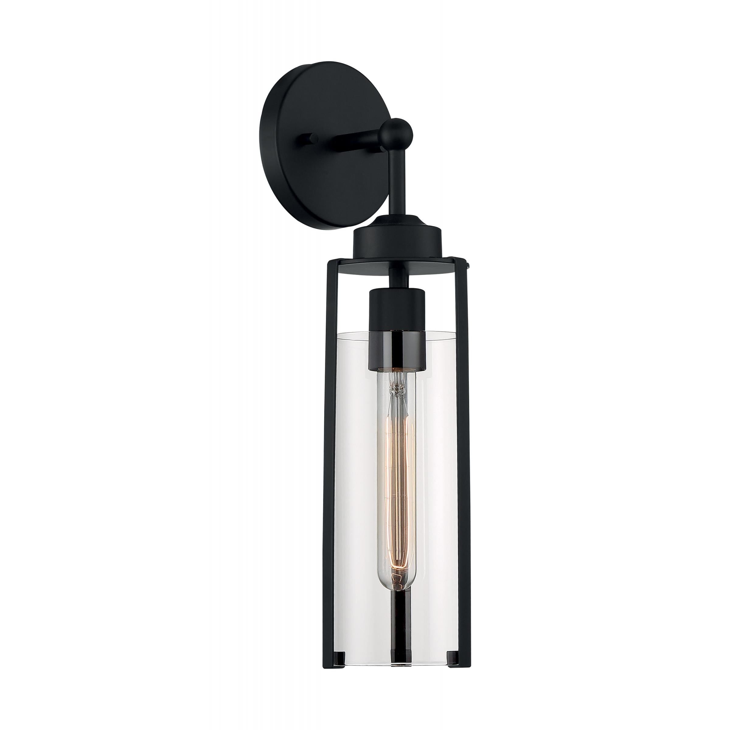 Marina 17'' Matte Black Modern Dimmable Cylinder Sconce