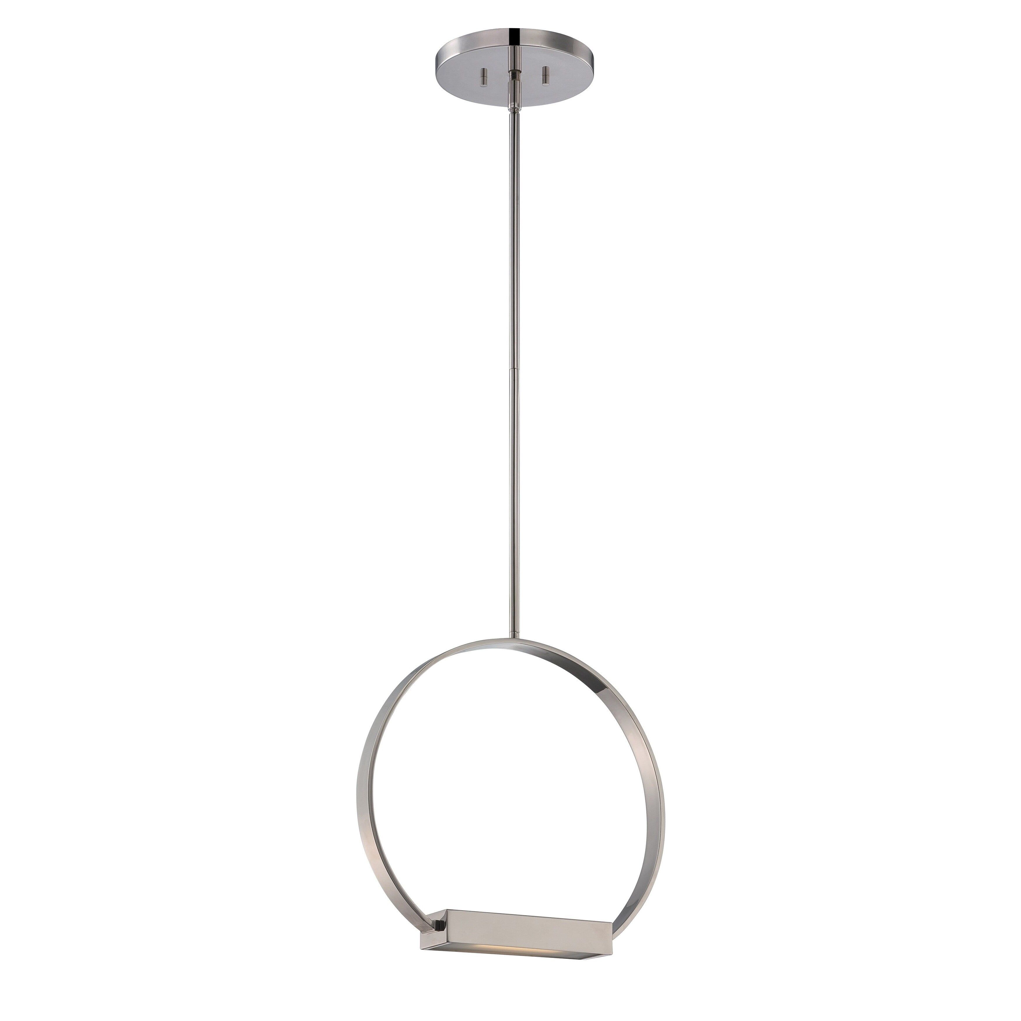 Polished Nickel 51" LED Pendant with Frosted Glass Shade