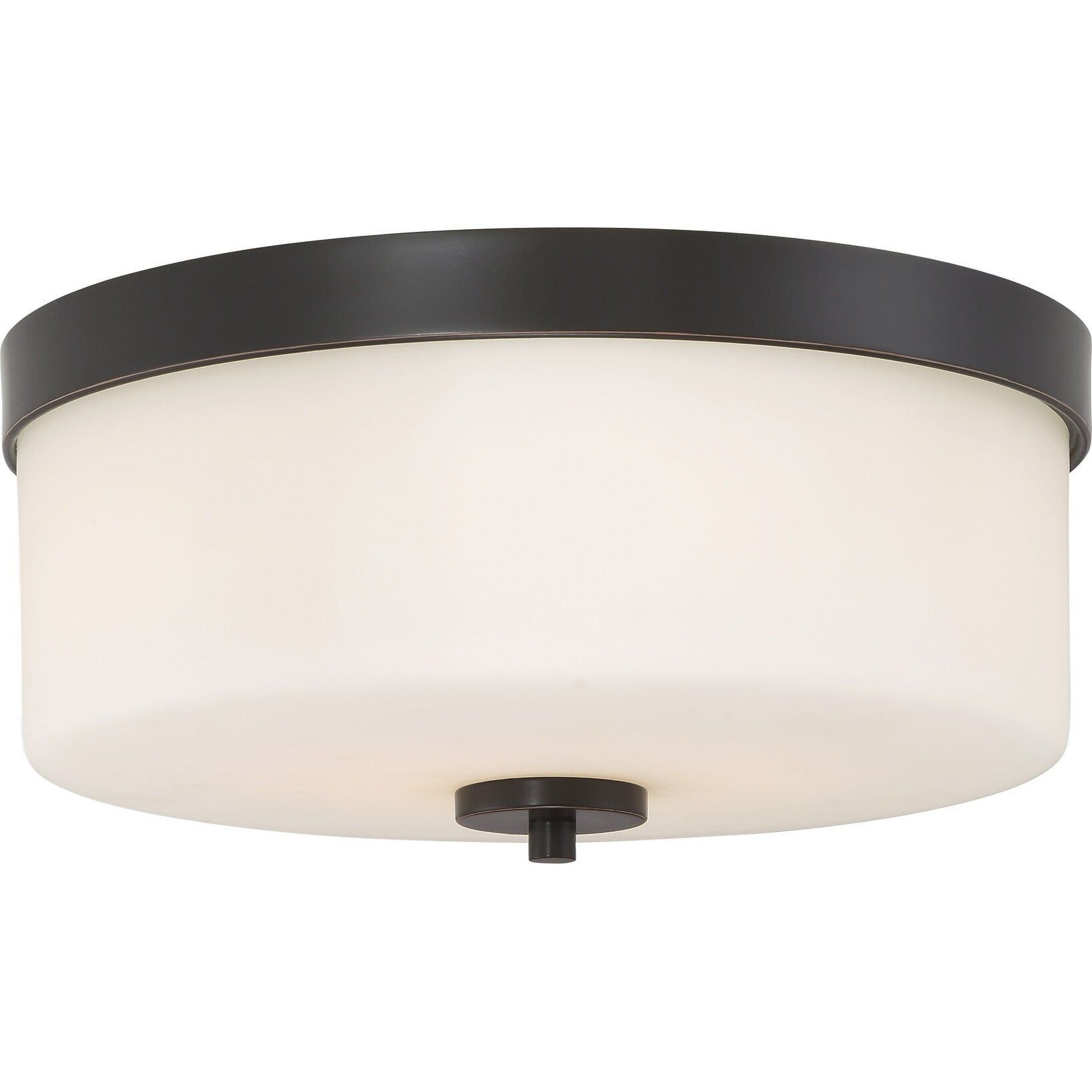 Mahogany Bronze Glass 2-Light Flush Mount Ceiling Fixture