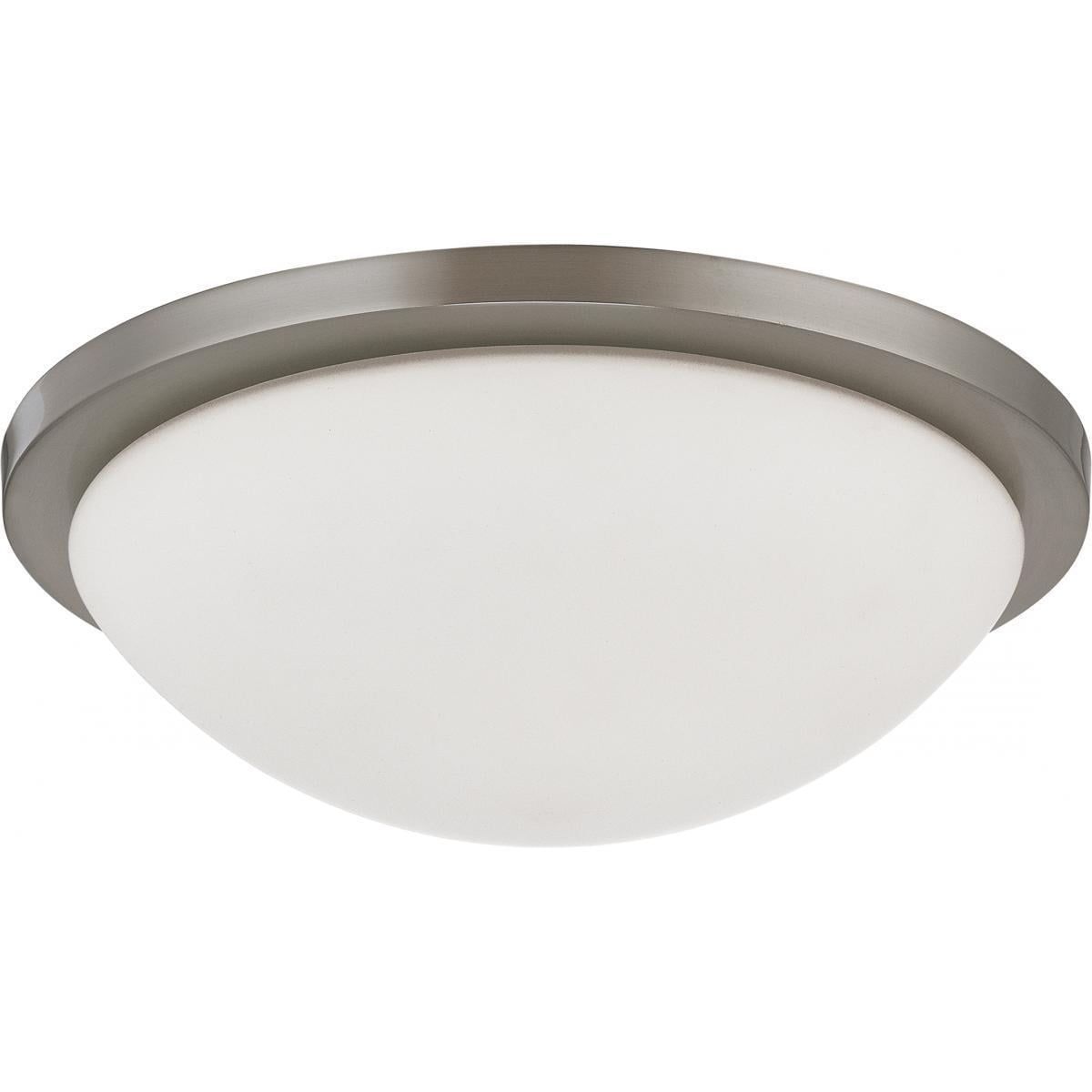 Elegant Brushed Nickel 13'' LED Flush Mount with Frosted Glass Bowl