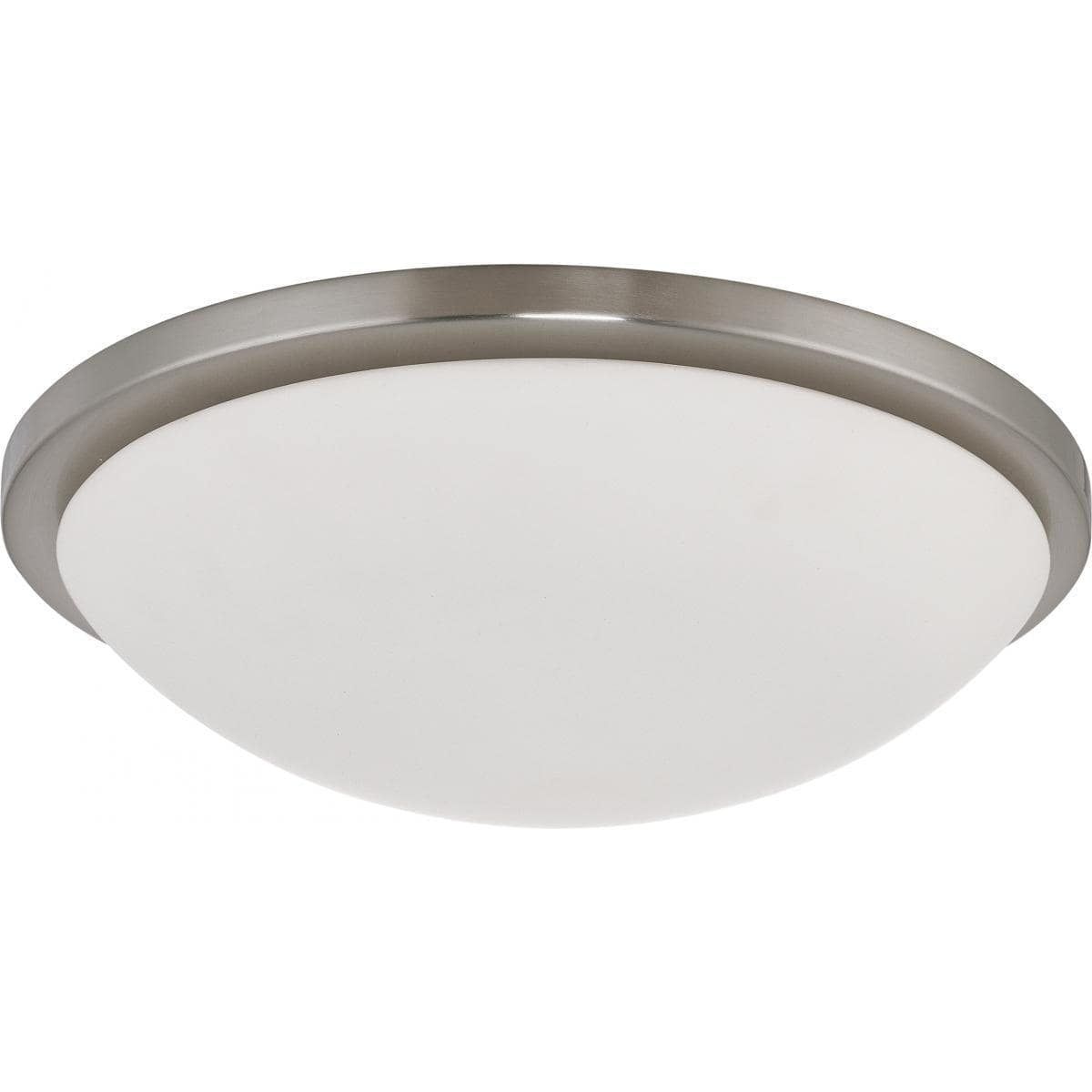 Brushed Nickel 17" Glass LED Indoor/Outdoor Bowl Flush Mount