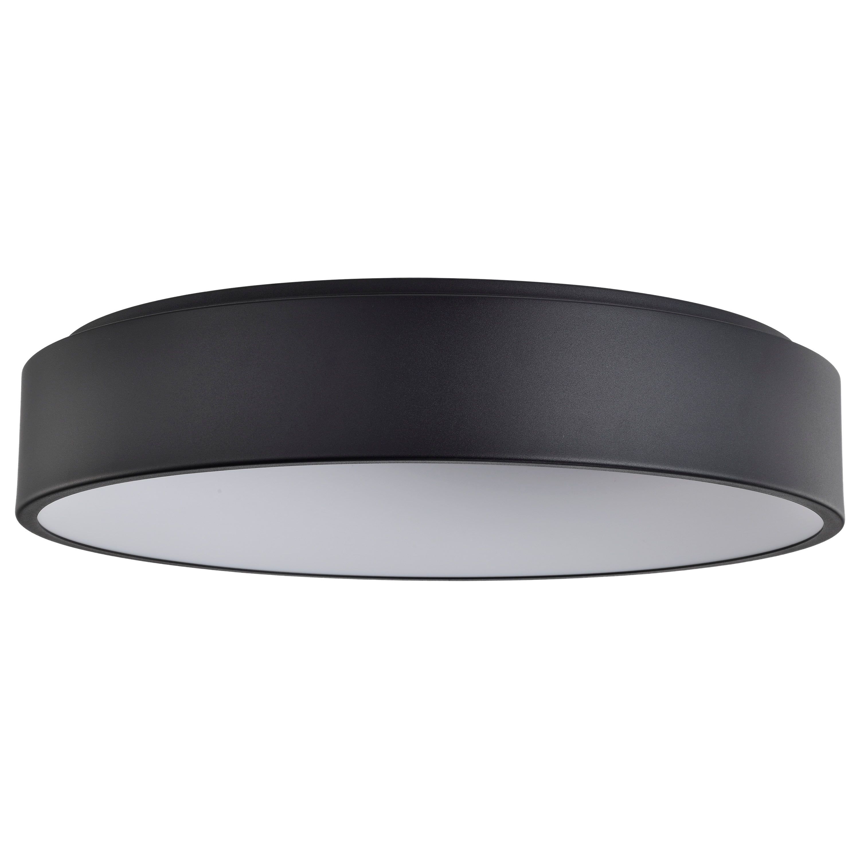 Orbit 23" Matte Black and White LED Drum Flush Mount