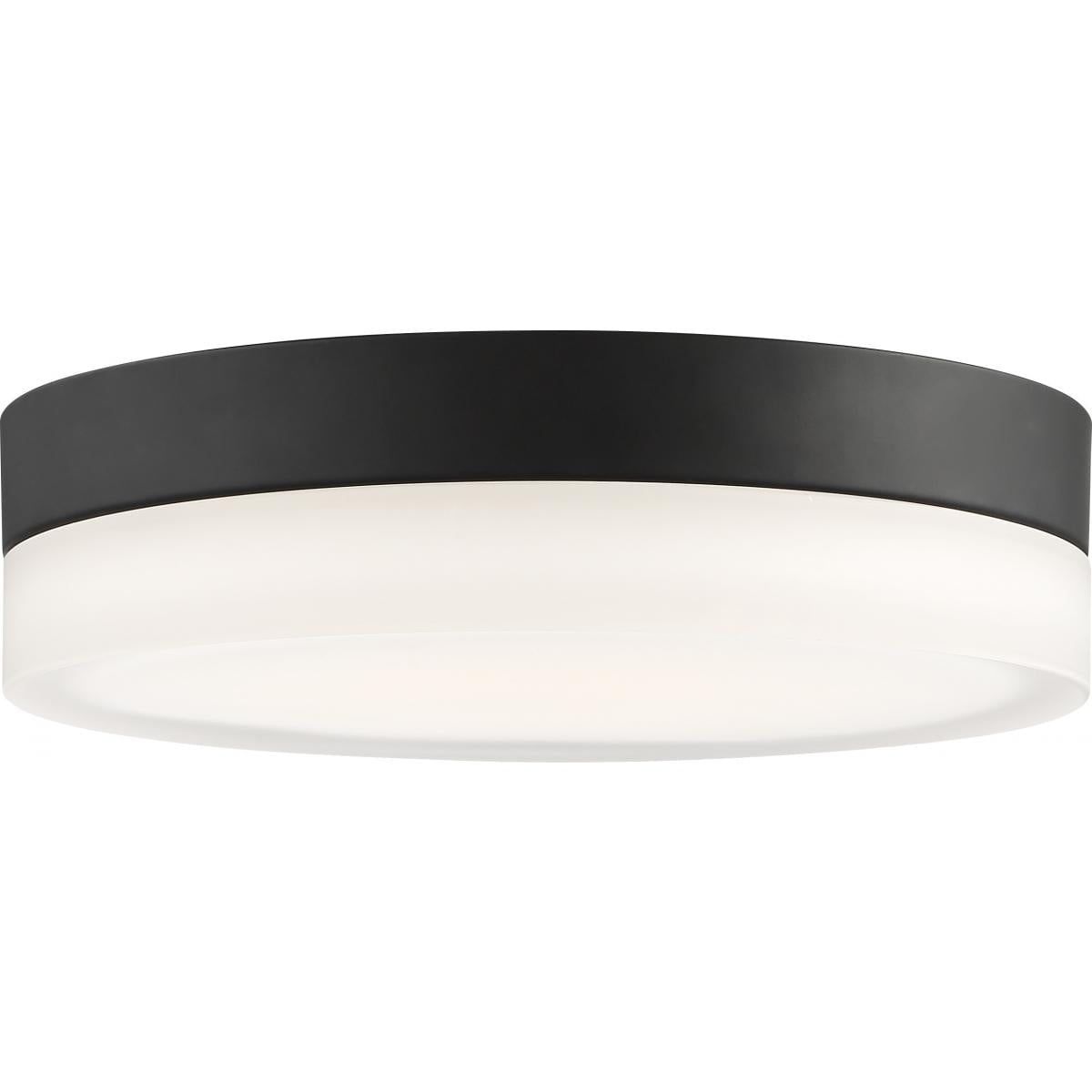 Transitional Brushed Nickel 9" LED Flush Mount in Black