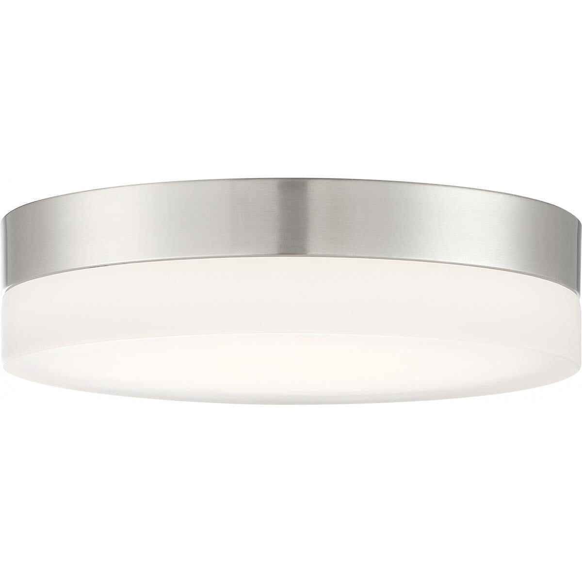 Brushed Nickel 11" LED Flush Mount with Etched Glass