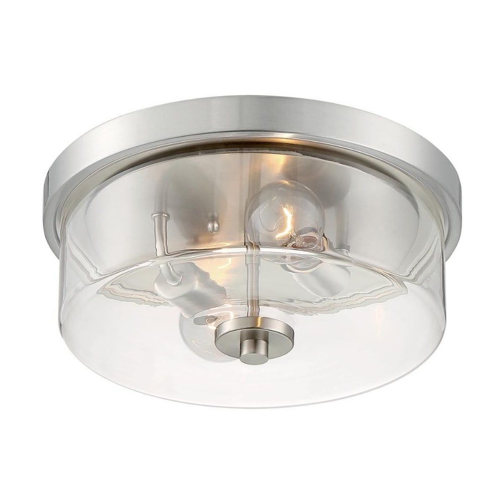 Sommerset Brushed Nickel 13" Flush Mount Light with Clear Glass