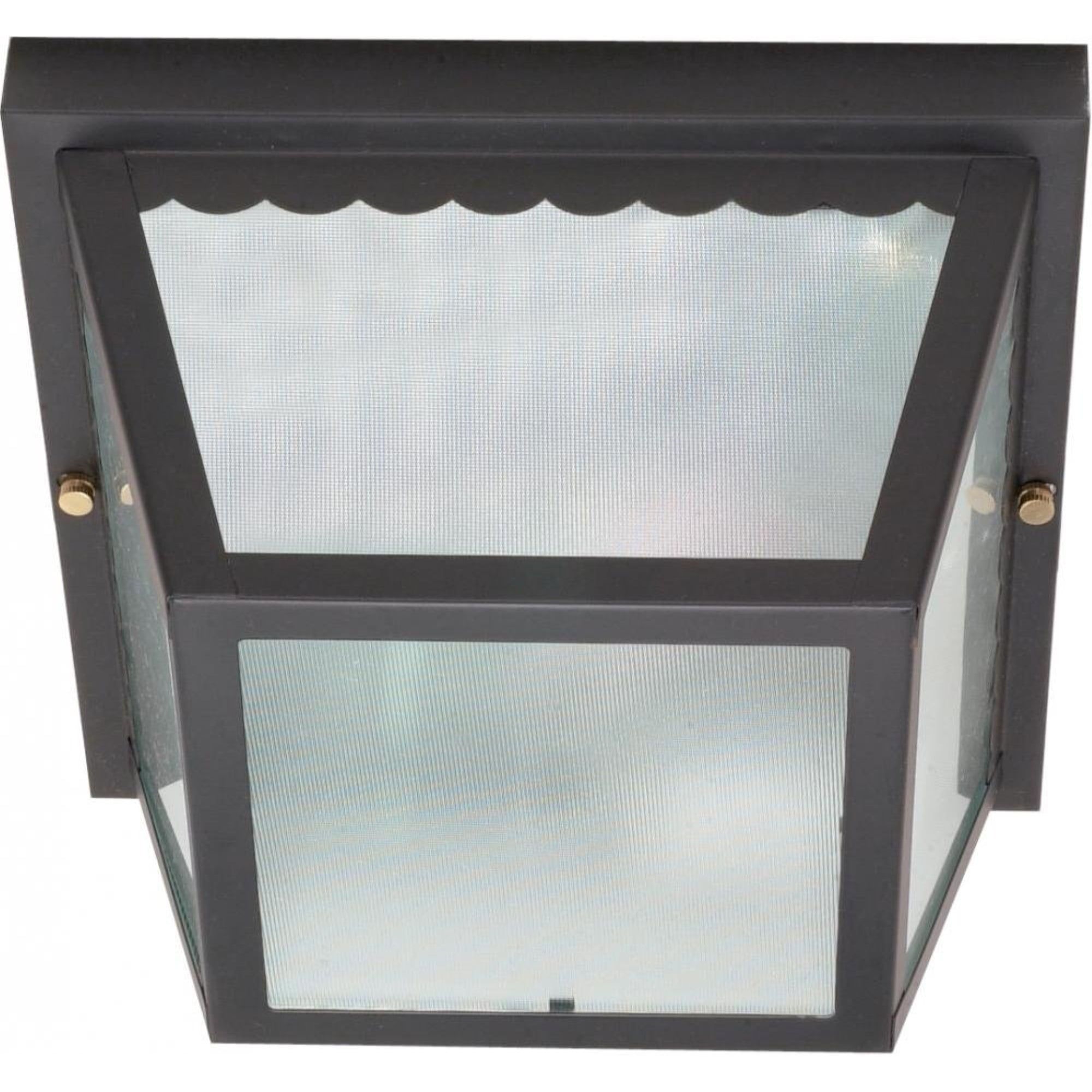 Nuvo Black Metal and Glass Outdoor Flush Mount Light