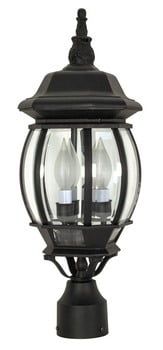 Central Park Black 21" Outdoor Post Lantern with Clear Glass