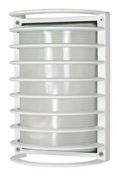 White Metal 10" Outdoor Cylinder Wall Sconce