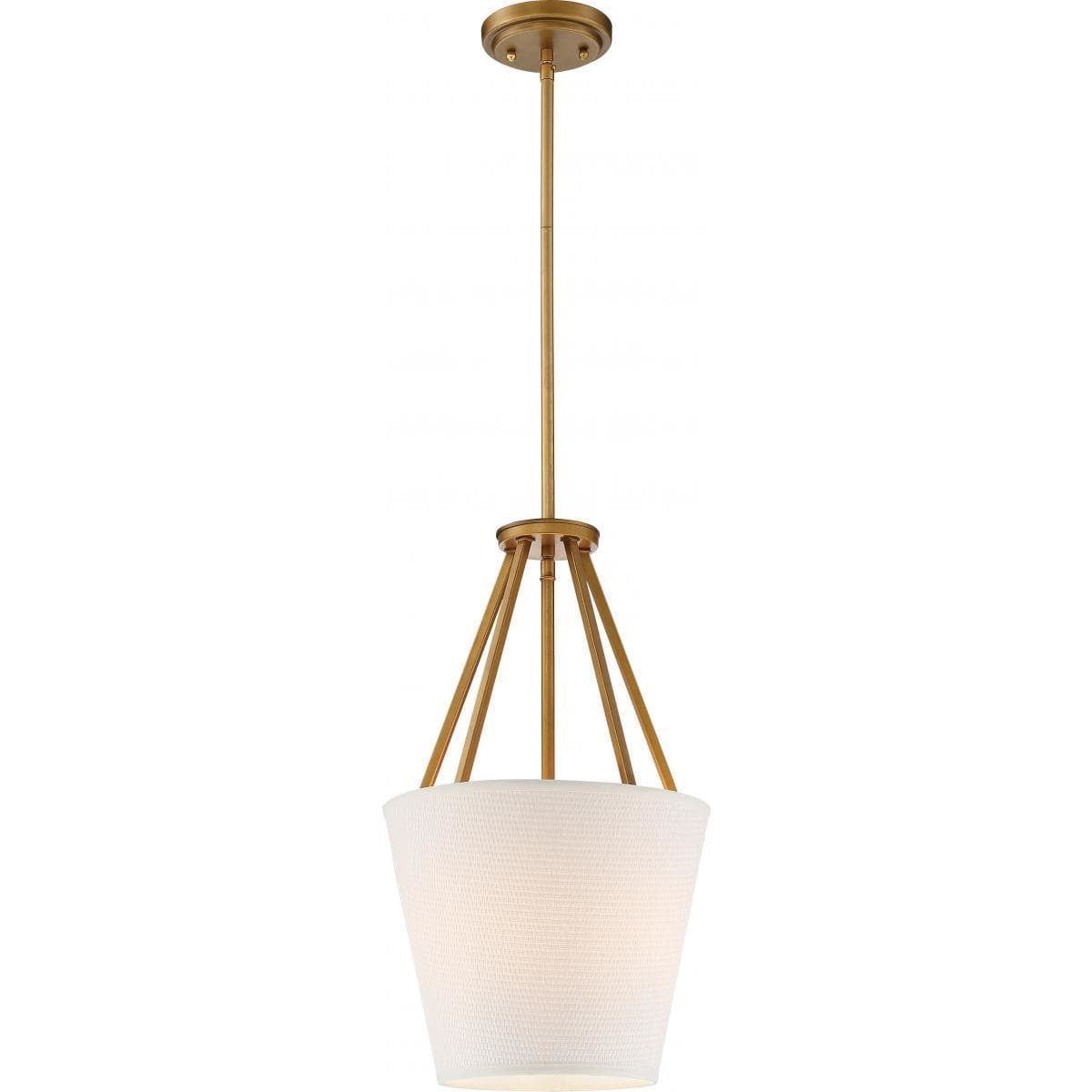 Seneca Geometric 3-Light Pendant in Natural Brass 12"