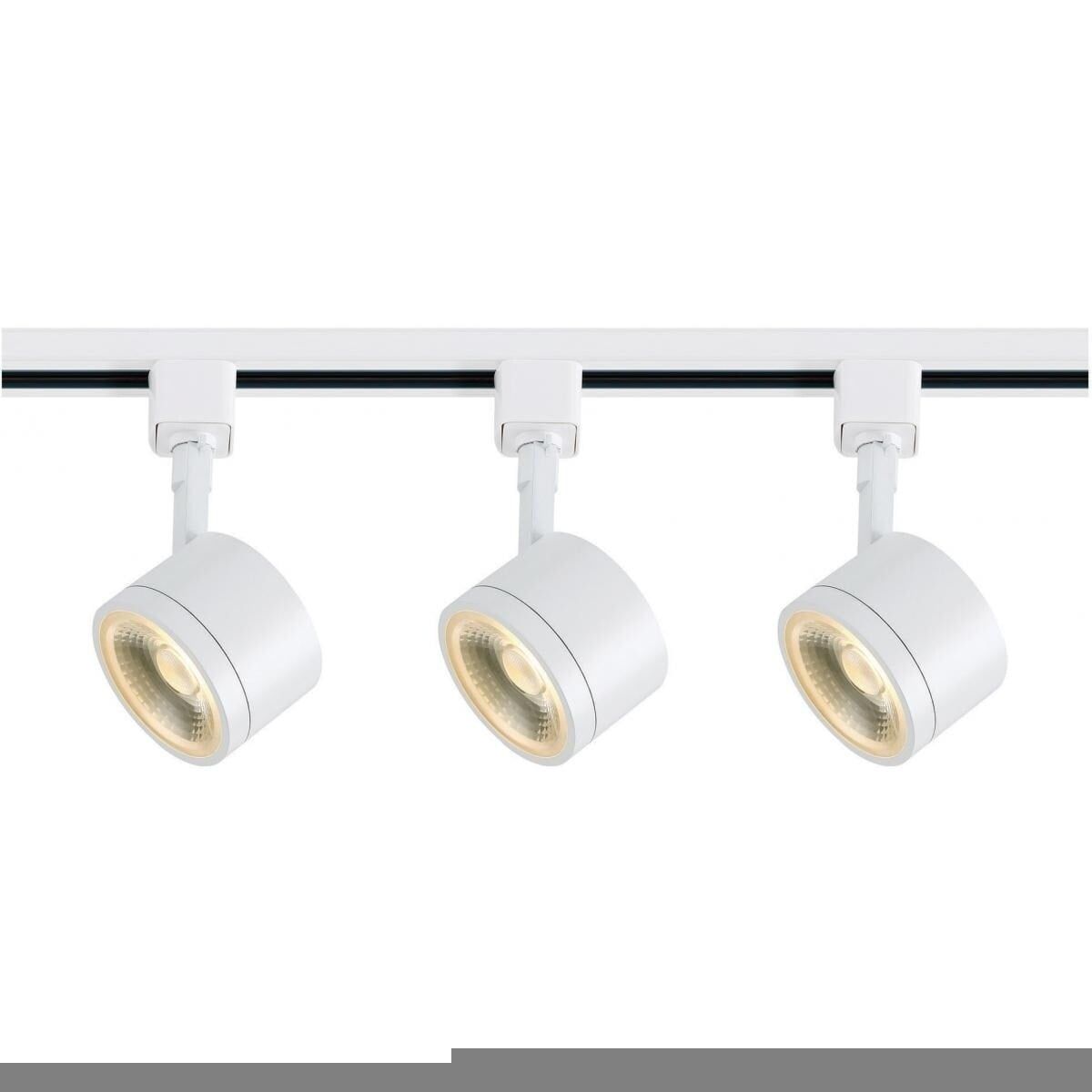 White Steel 3-Light LED Track Lighting Kit