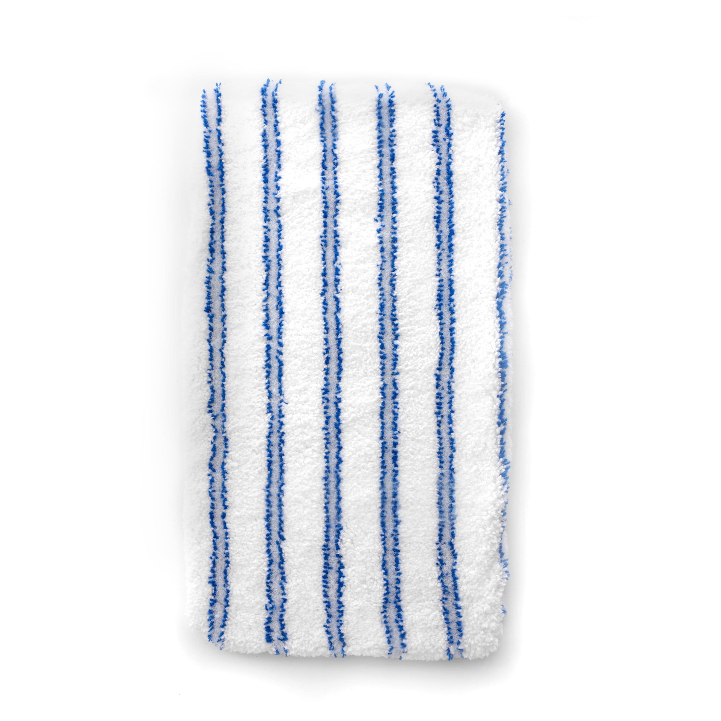 White and Blue Microfiber Flat Mop Refill for Hardwood Floors