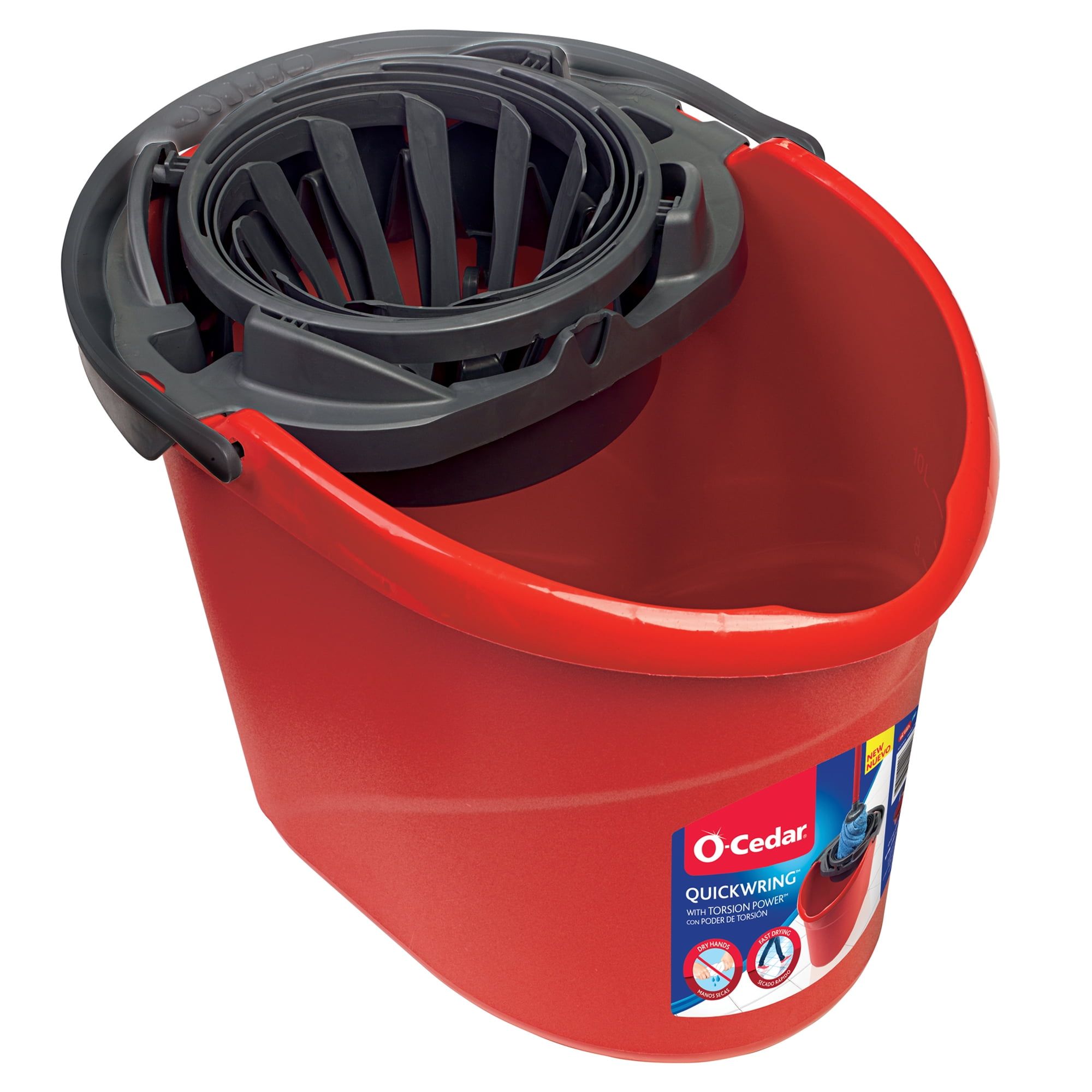 O-Cedar Red 2.5 Gallon QuickWring Mop Bucket with Handle