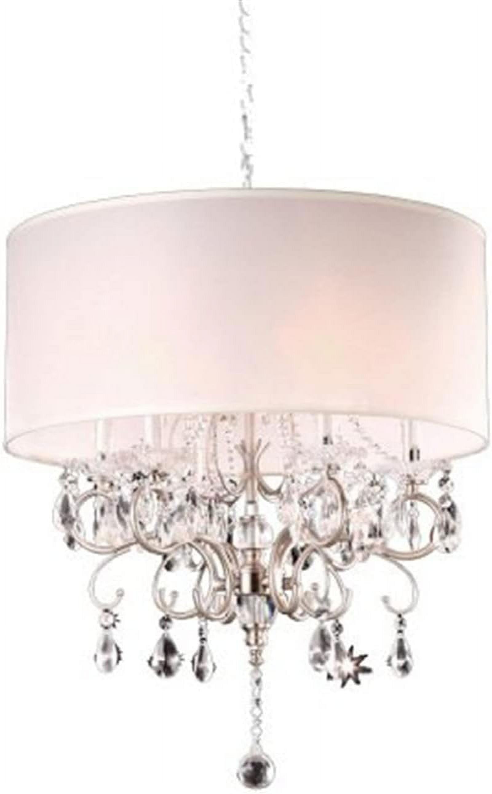 Glam Crystal and Chrome 6-Light Drum Chandelier