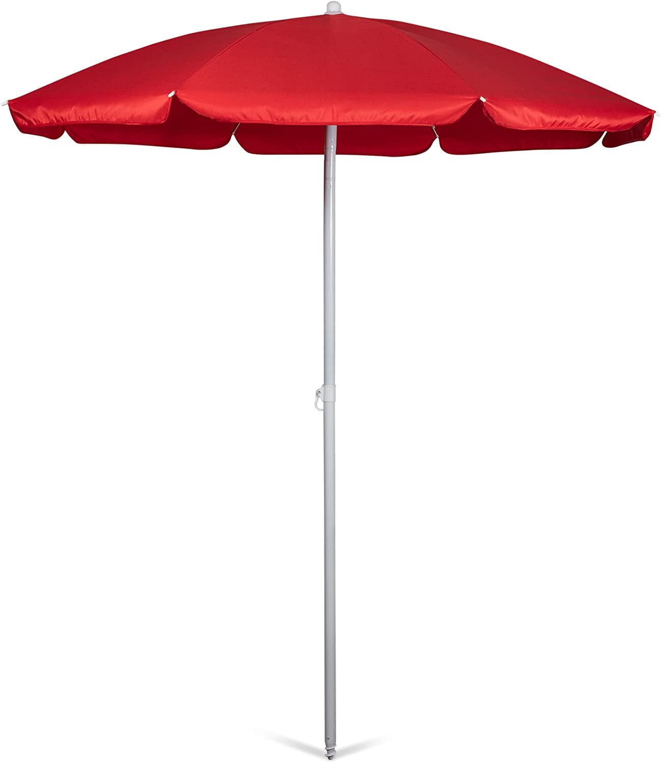 Red 5.5 Ft Portable Beach Umbrella with Steel Pole