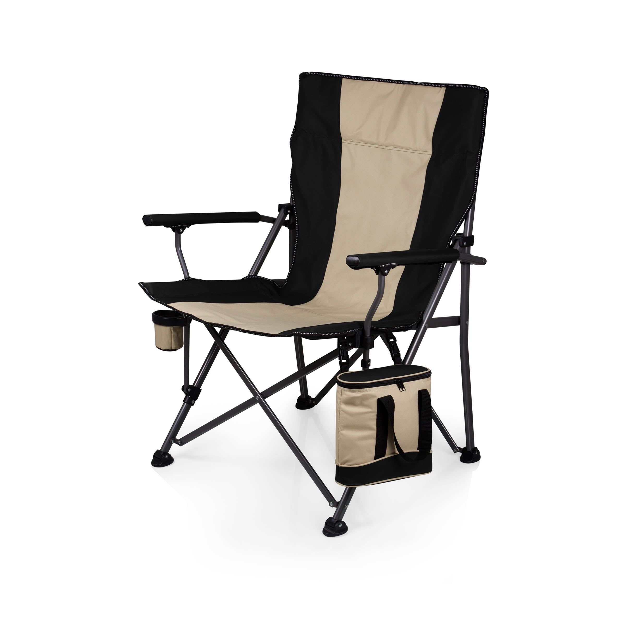 Big Bear XXL Black and Tan Camping Chair with Cooler