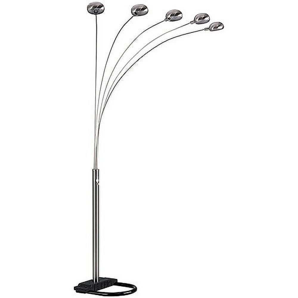 Adjustable Multi-Head Silver Arc Floor Lamp