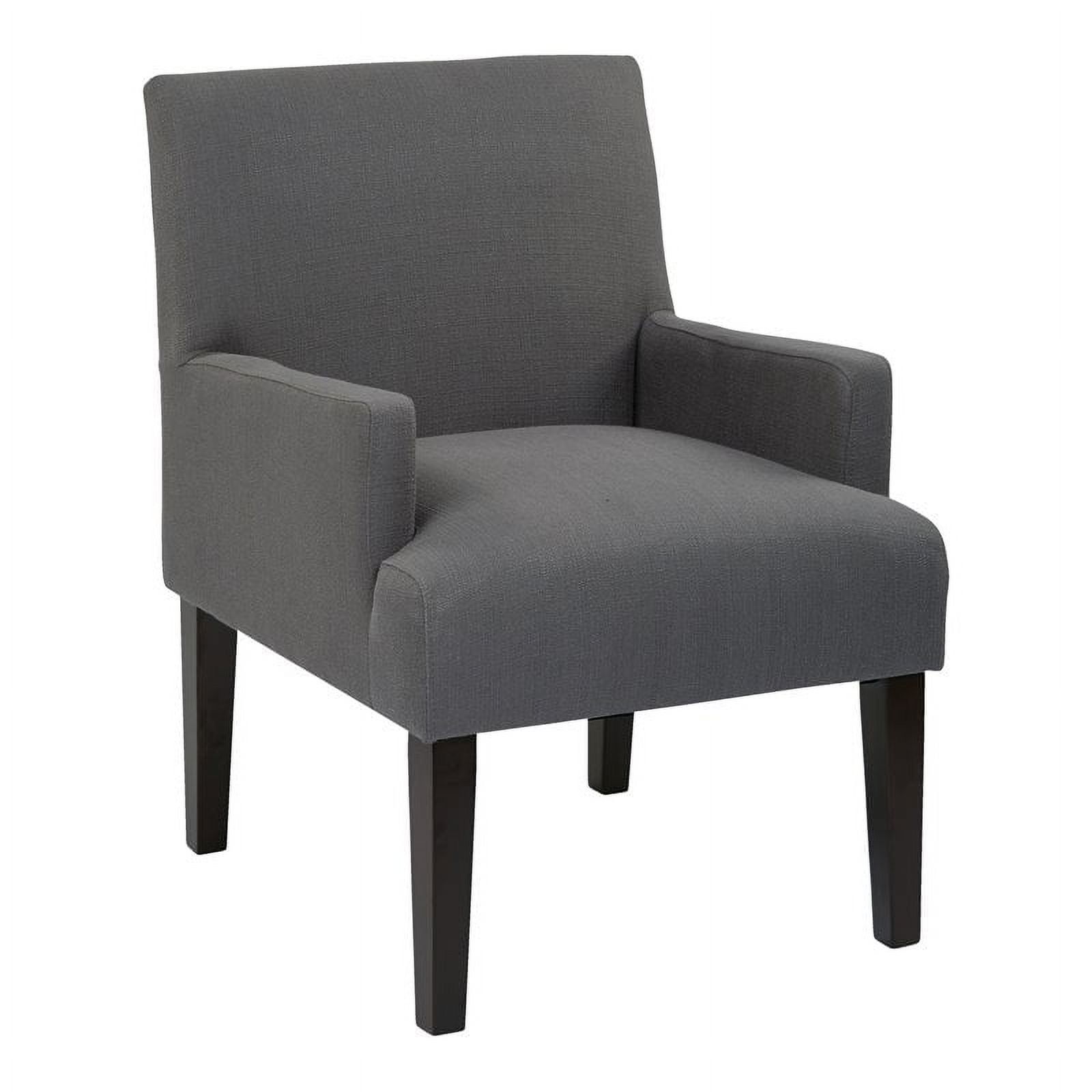 Charcoal Fabric and Metal Traditional Armchair