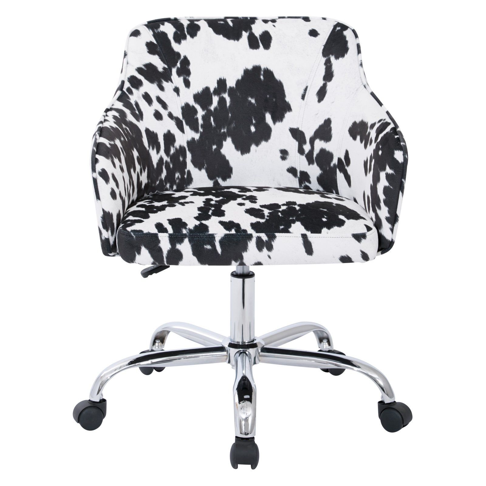 Udder Madness Domino Swivel Task Chair with Polished Chrome Base