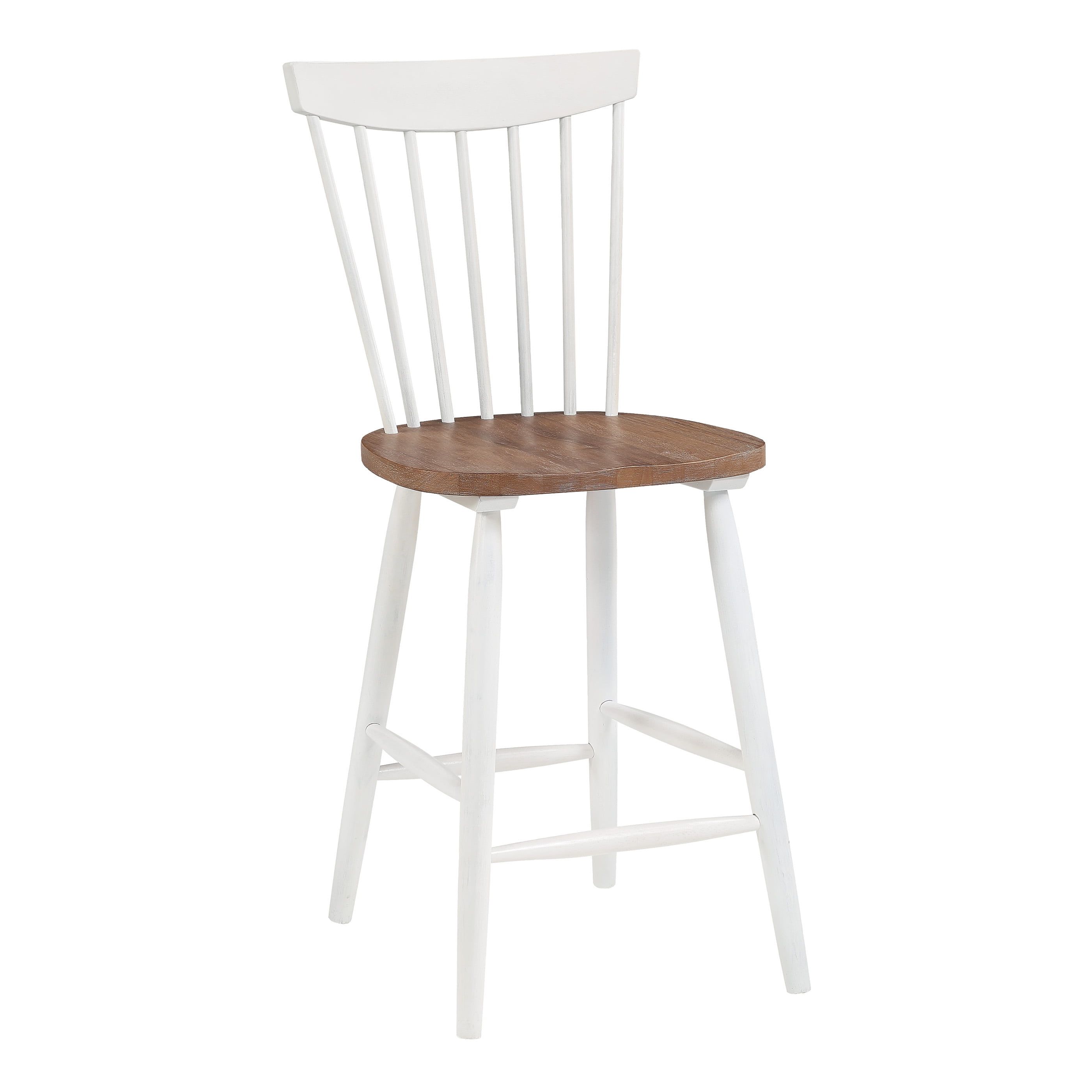 Cream and Toffee Wood Saddle Style Counter Stool