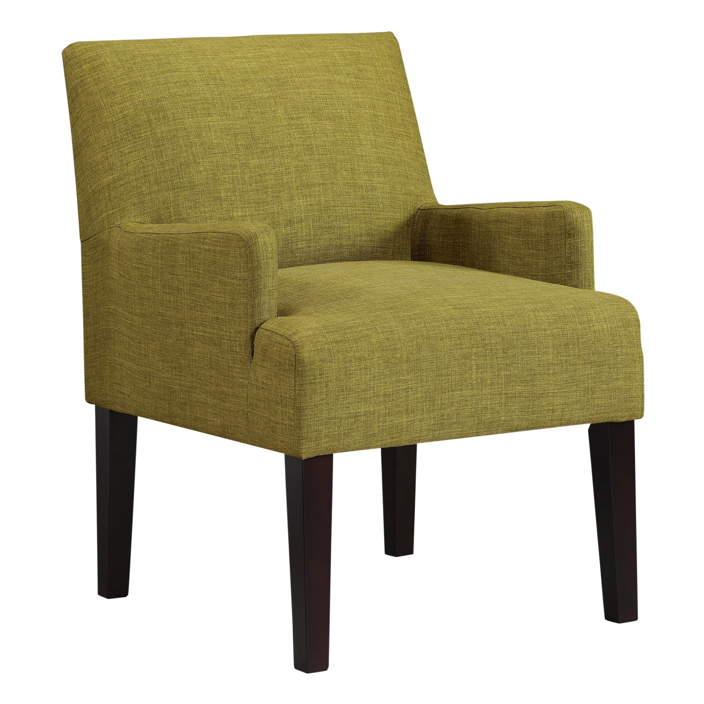 Main Street Traditional Green Fabric and Wood Accent Chair