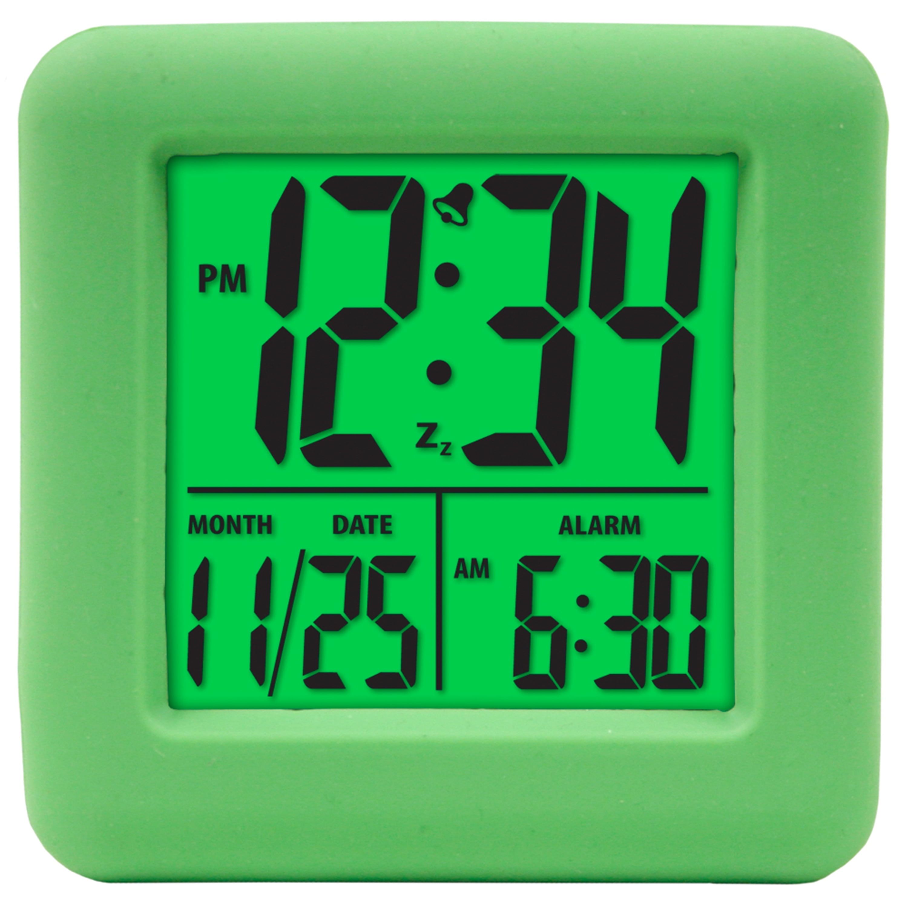 Green Digital Cube Alarm Clock with Backlight and Snooze