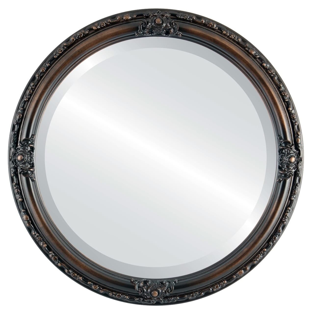 Jefferson 20" Round Antique Bronze Wood Mirror