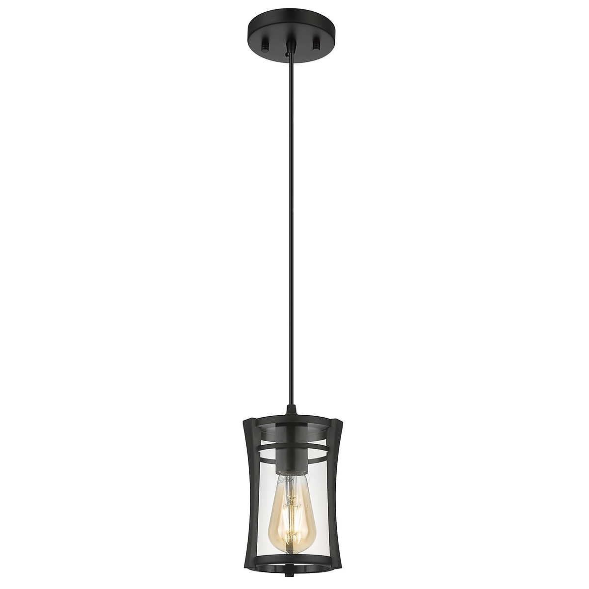 Matte Black Glass LED Pendant Light