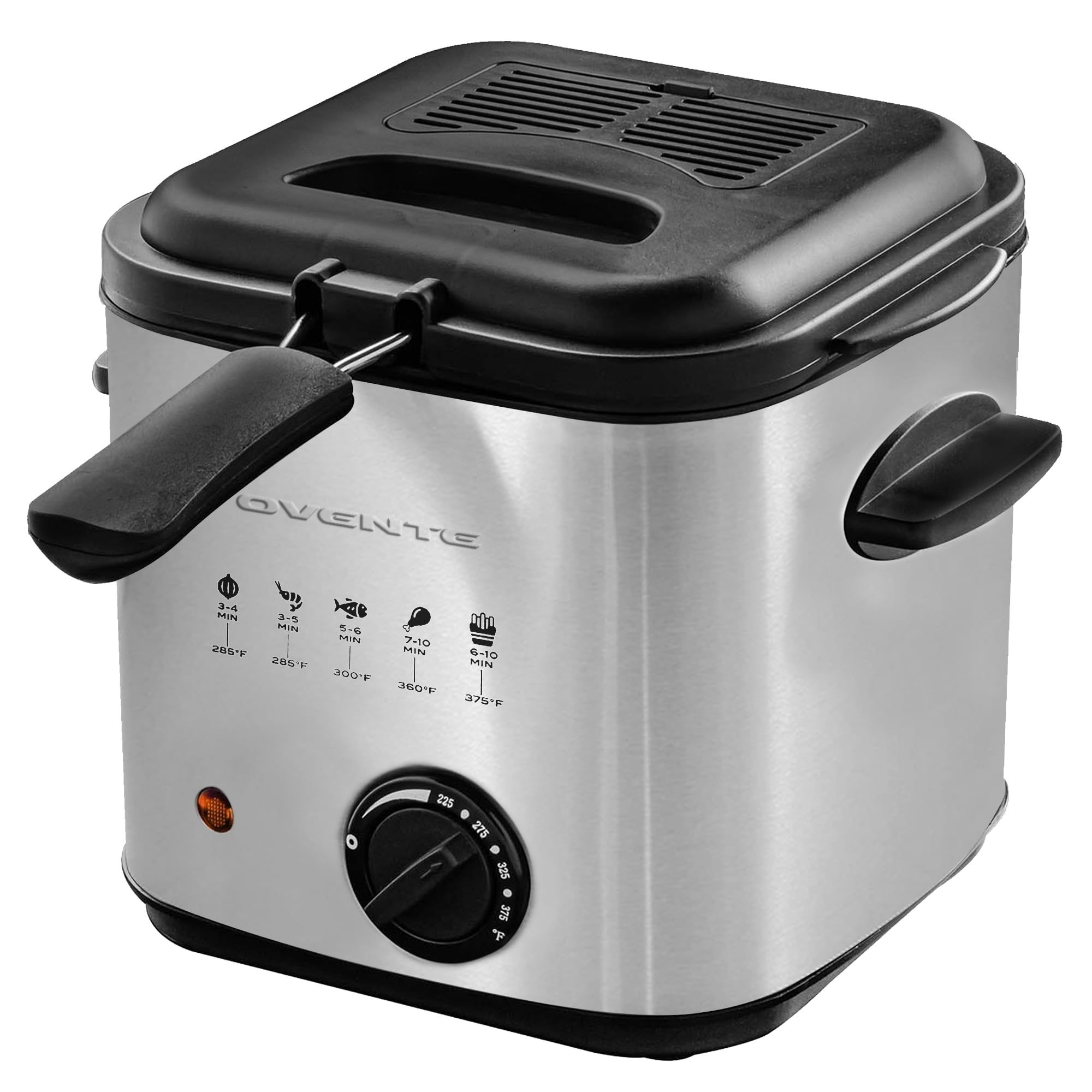 Ovente Silver 1.5 Liter Electric Deep Fryer with Basket