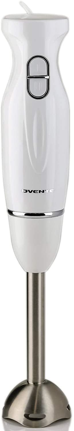 White Stainless Steel Variable Speed Immersion Hand Blender