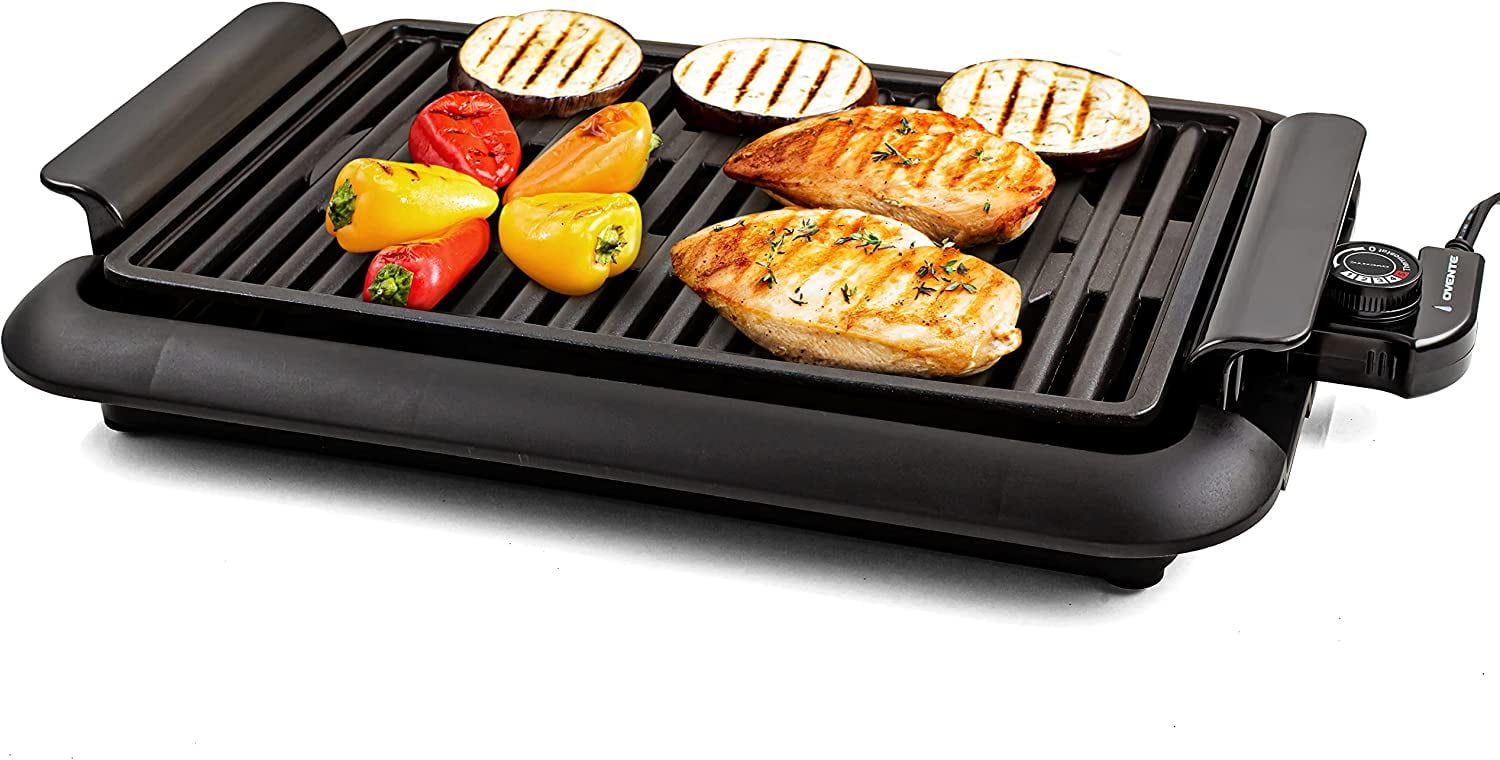 Black Electric Indoor Grill with Non-Stick Surface, 15" x 10"