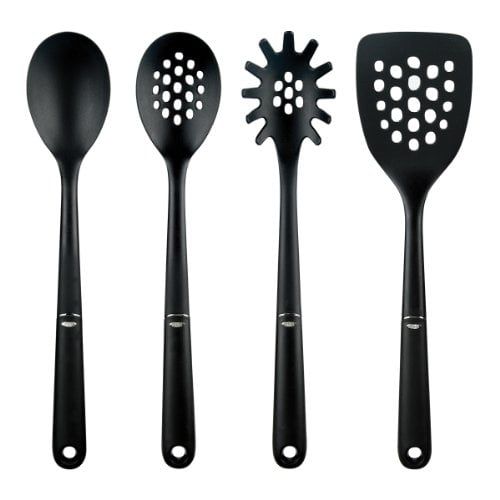 Black Heat-Resistant Nylon Kitchen Tool Set, 4-Piece