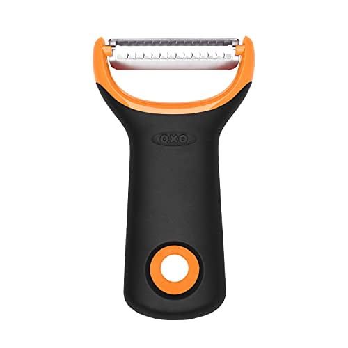 Compact Black and Orange Stainless Steel Julienne Y-Peeler