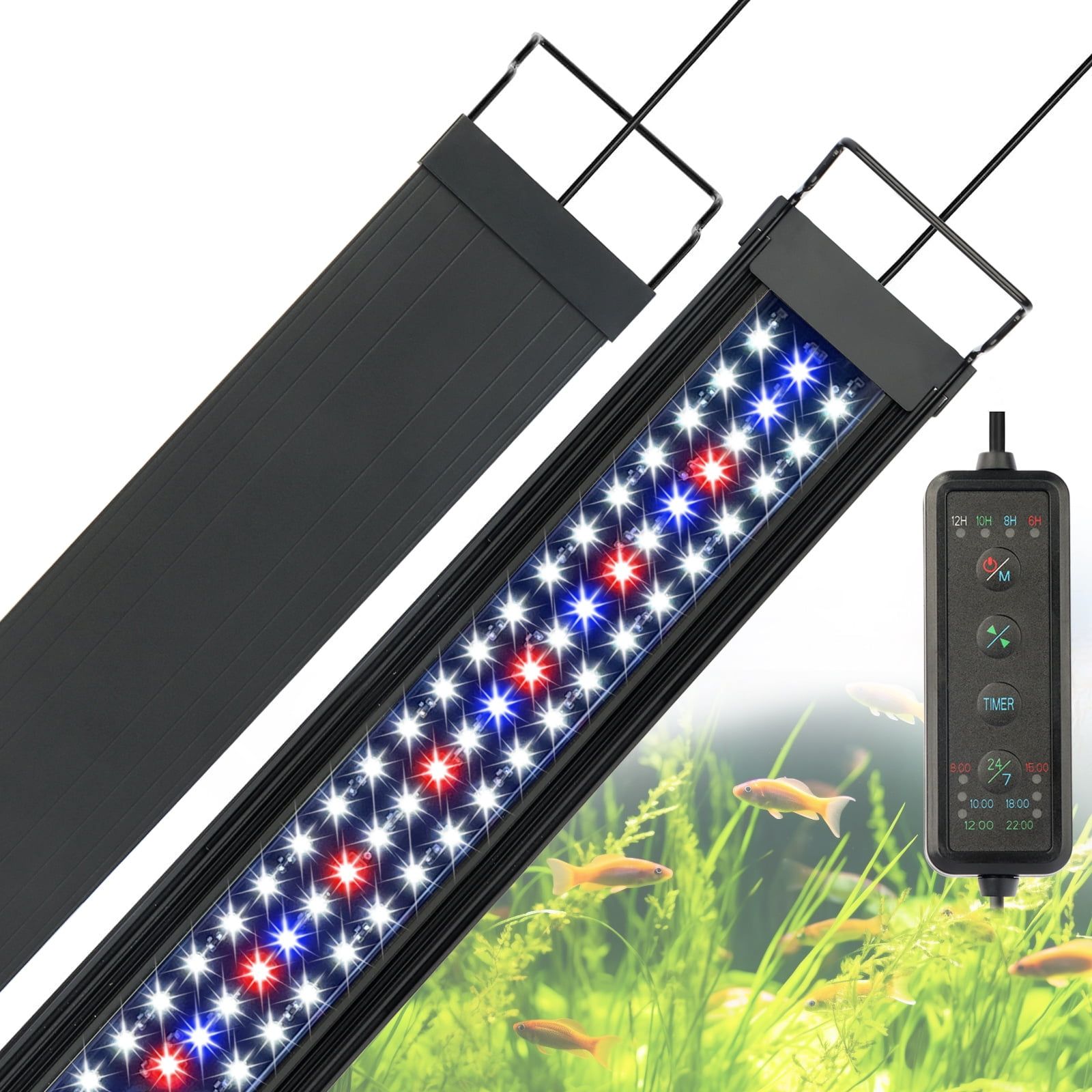 Adjustable LED Aquarium Light with Timer and Dimmable Brightness