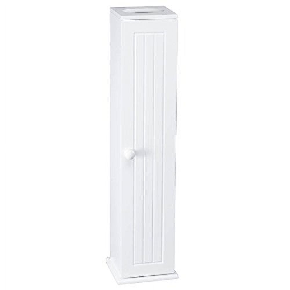 White Freestanding Compact Toilet Tissue Storage Tower