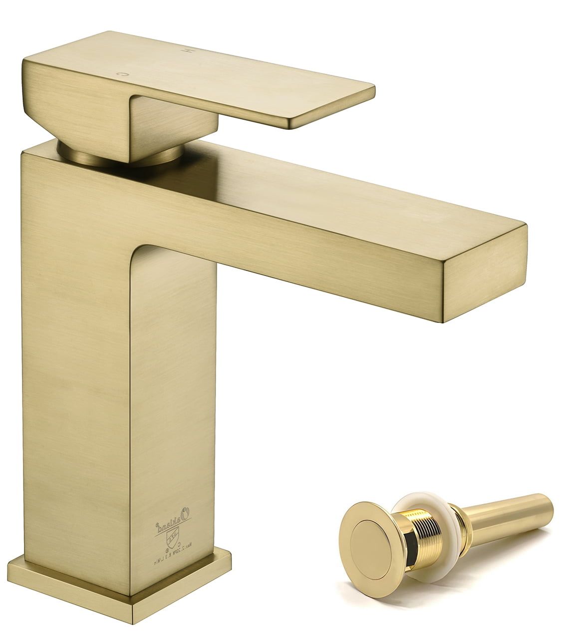 Brushed Gold Single Handle Brass Bathroom Faucet