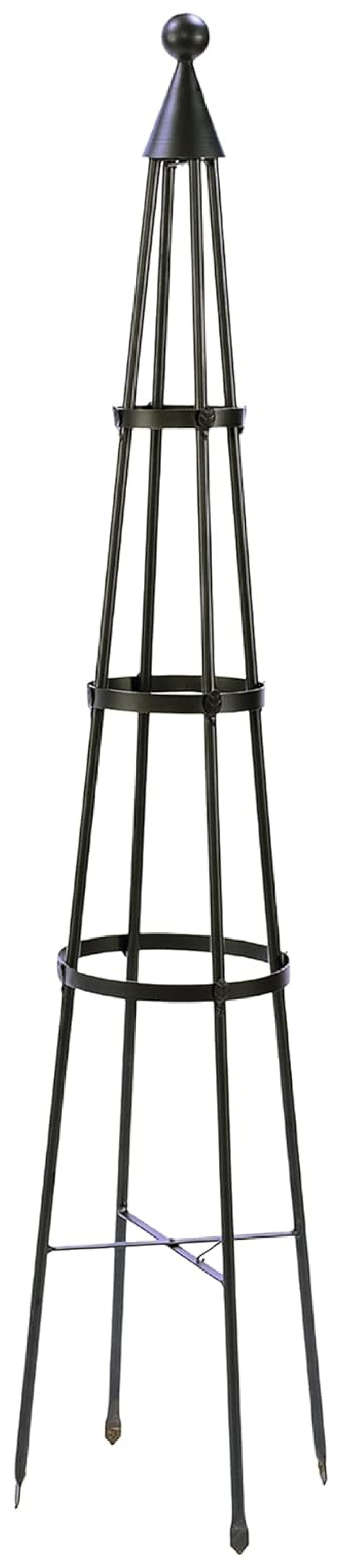 Conical Black Wrought Iron Garden Trellis, 61.5 Inches