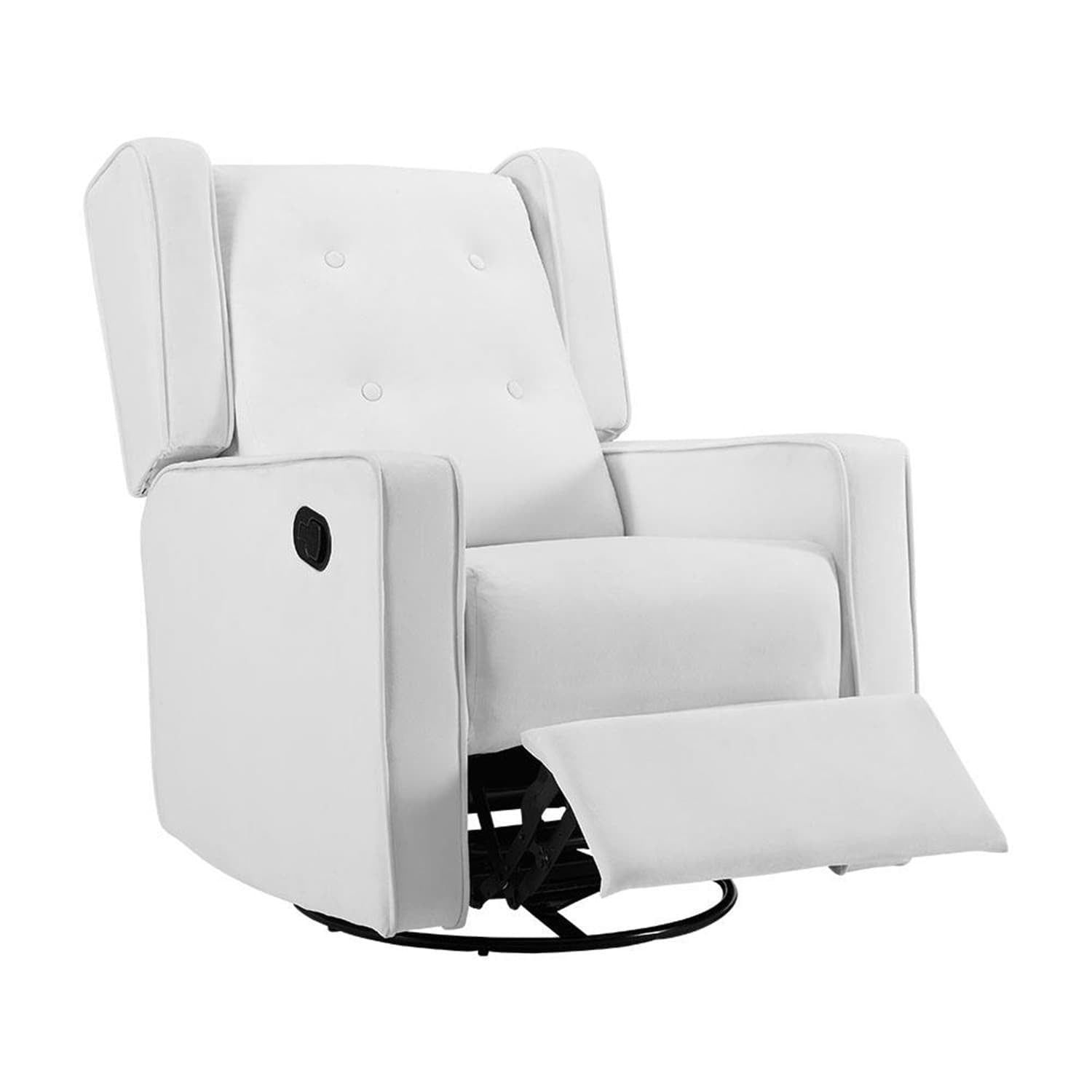 Bright White Microfiber Swivel Glider Rocker Recliner Chair