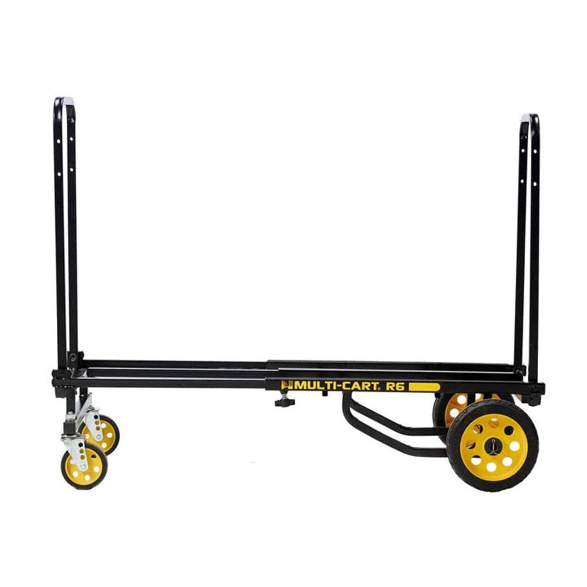 Black Steel Folding Multi-Cart with Yellow Wheels