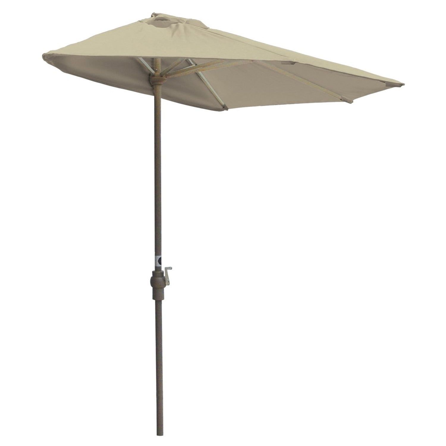 Champagne Aluminum 9' Antique Beige Sunbrella Half-Umbrella