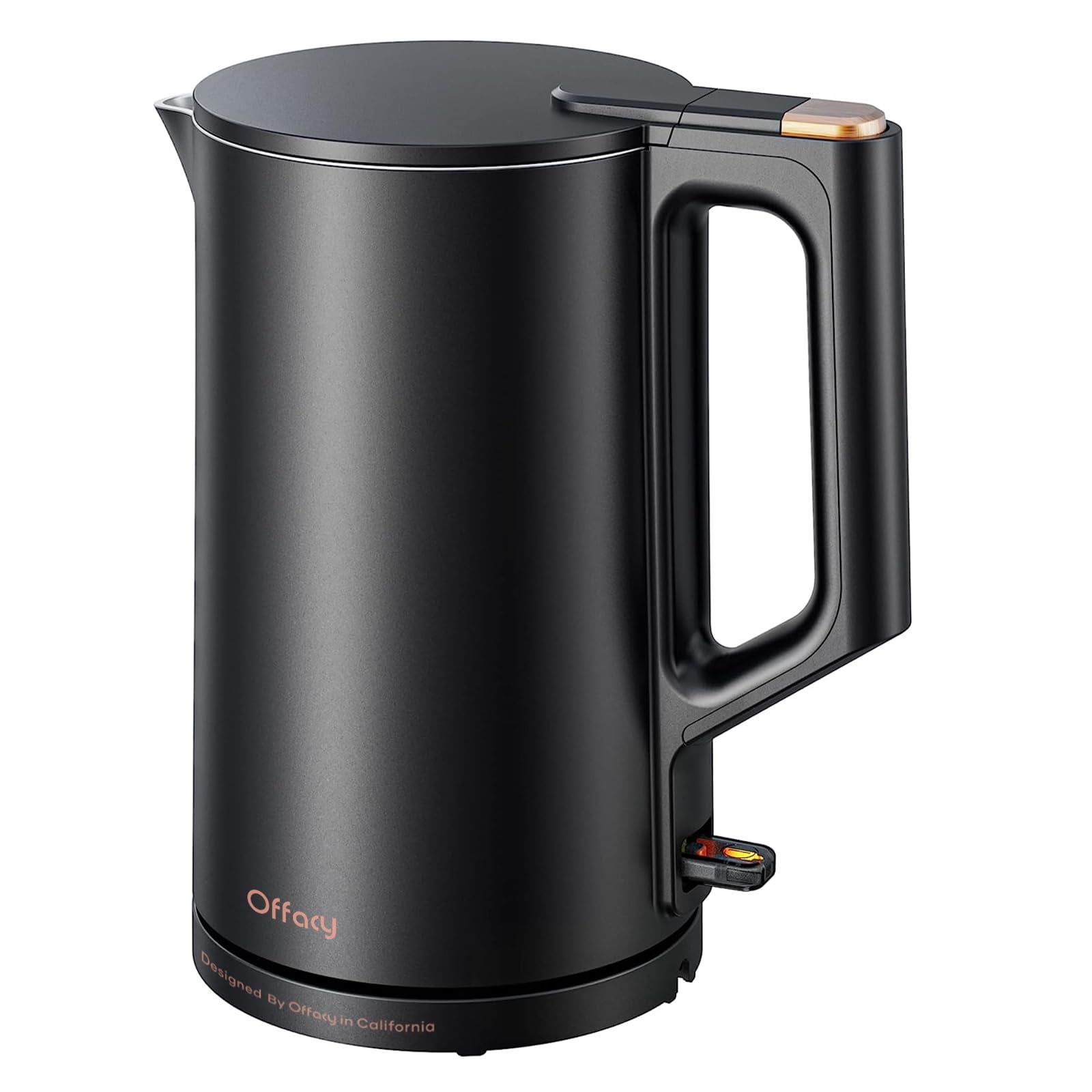 Black Stainless Steel Double Wall Electric Kettle 1.5L