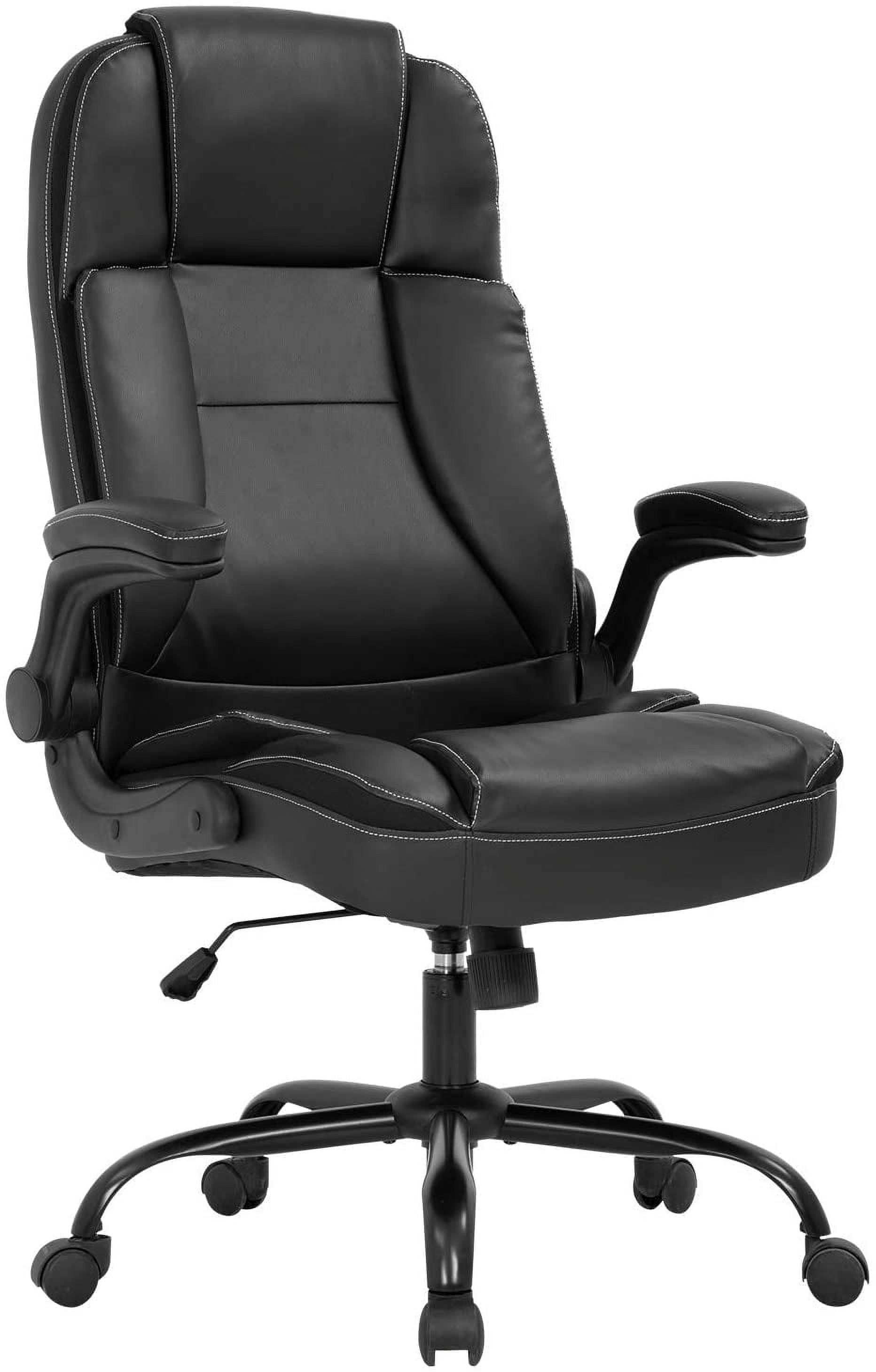 Black Leather Adjustable Executive Swivel Office Chair