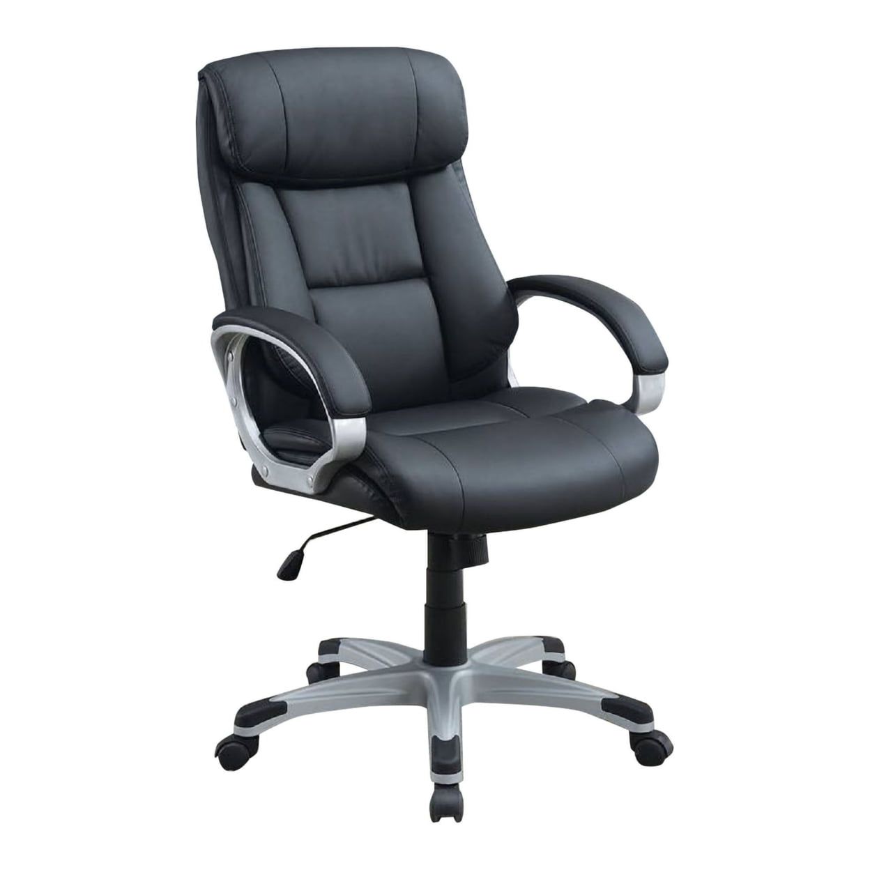 Black Leatherette Fixed Arm Task Office Chair